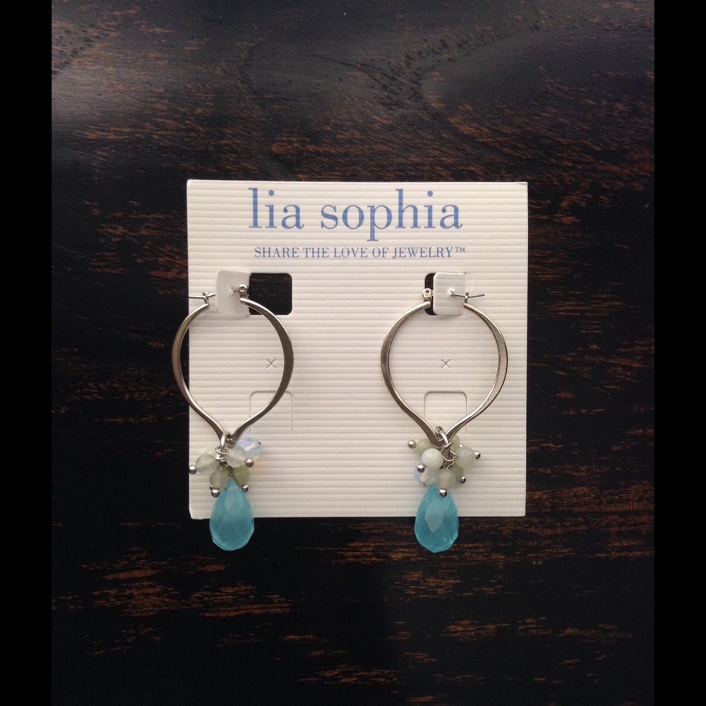 Lia Sophia Amazonite hoop earrings
